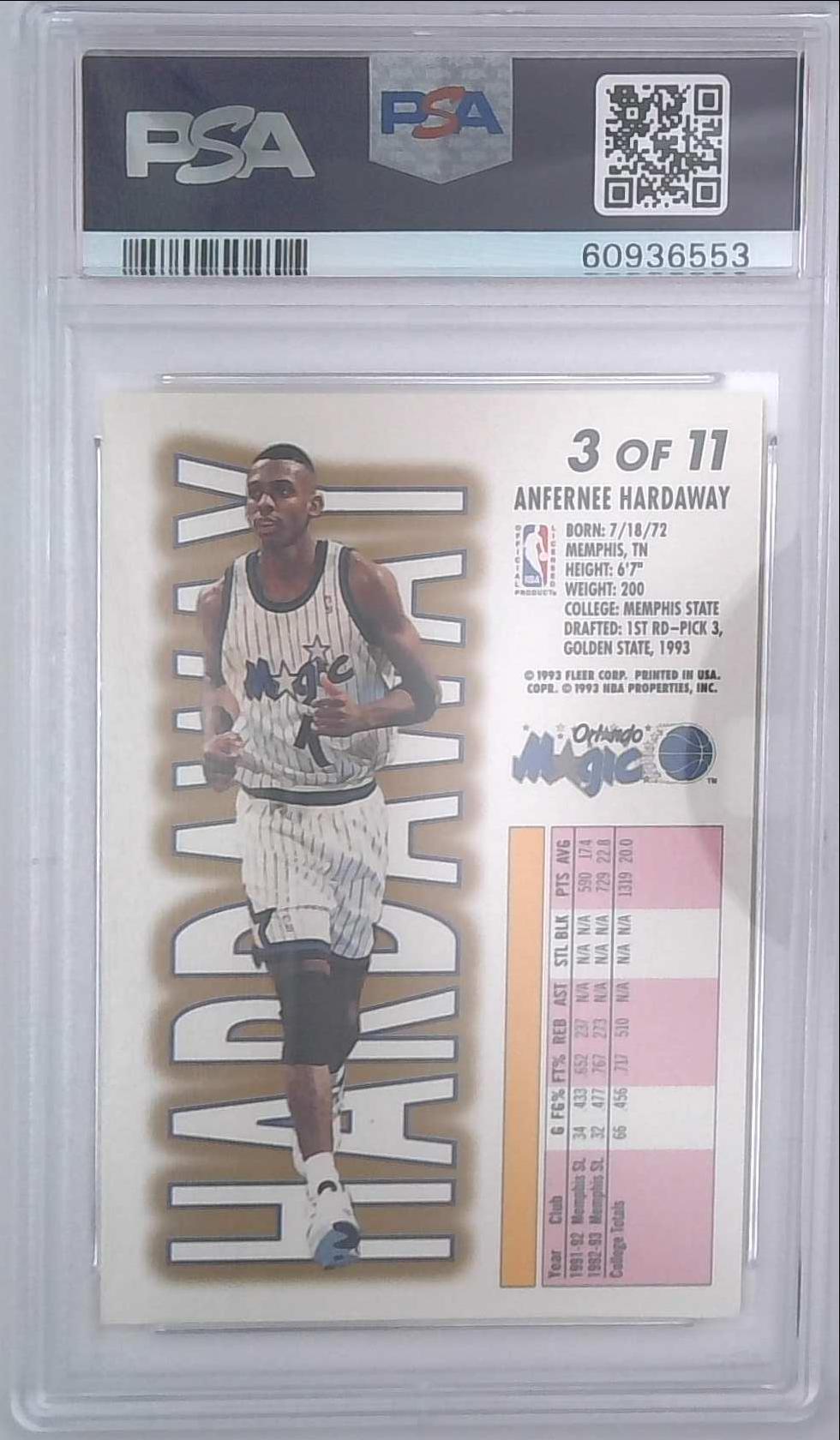 1993 FLEER ANFERNEE "PENNY" HARDAWAY LOTTERY EXCHANGE PSA 10 Magic
