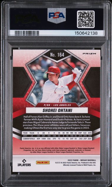 2022 PANINI MOSAIC #164 SHOHEI OHTANI CAMO PINK PSA 10