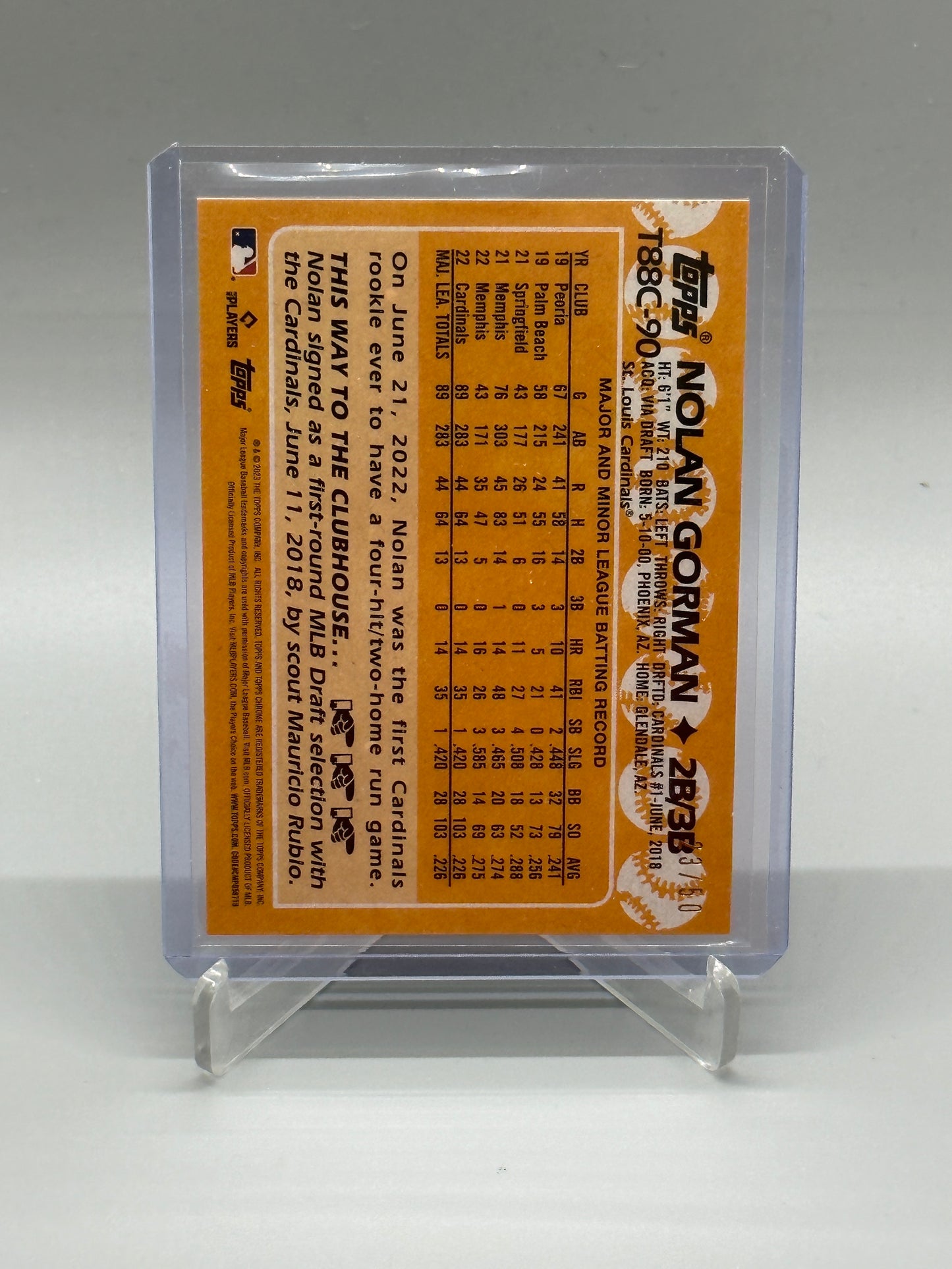 2023 Topps Nolan Gorman Rookie Gold Mojo Silver Pack 23/50