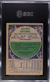 1975-76 Topps Julius Erving #300 ALL-STAR SGC 5 New York Nets