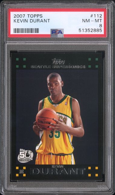 2007 TOPPS #112 KEVIN DURANT ROOKIE PSA 8
