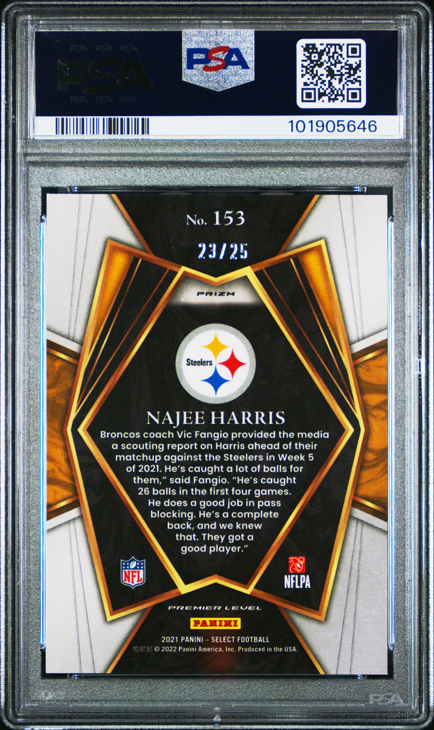 2021 Panini Select Premier Rookie Najee Harris Tie-Dye #'d /25 PSA 9