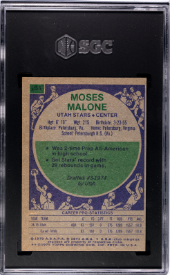 1975-76 Topps MOSES MALONE ROOKIE SGC 4 VG-EX #254 Original Vintage RC Rookie