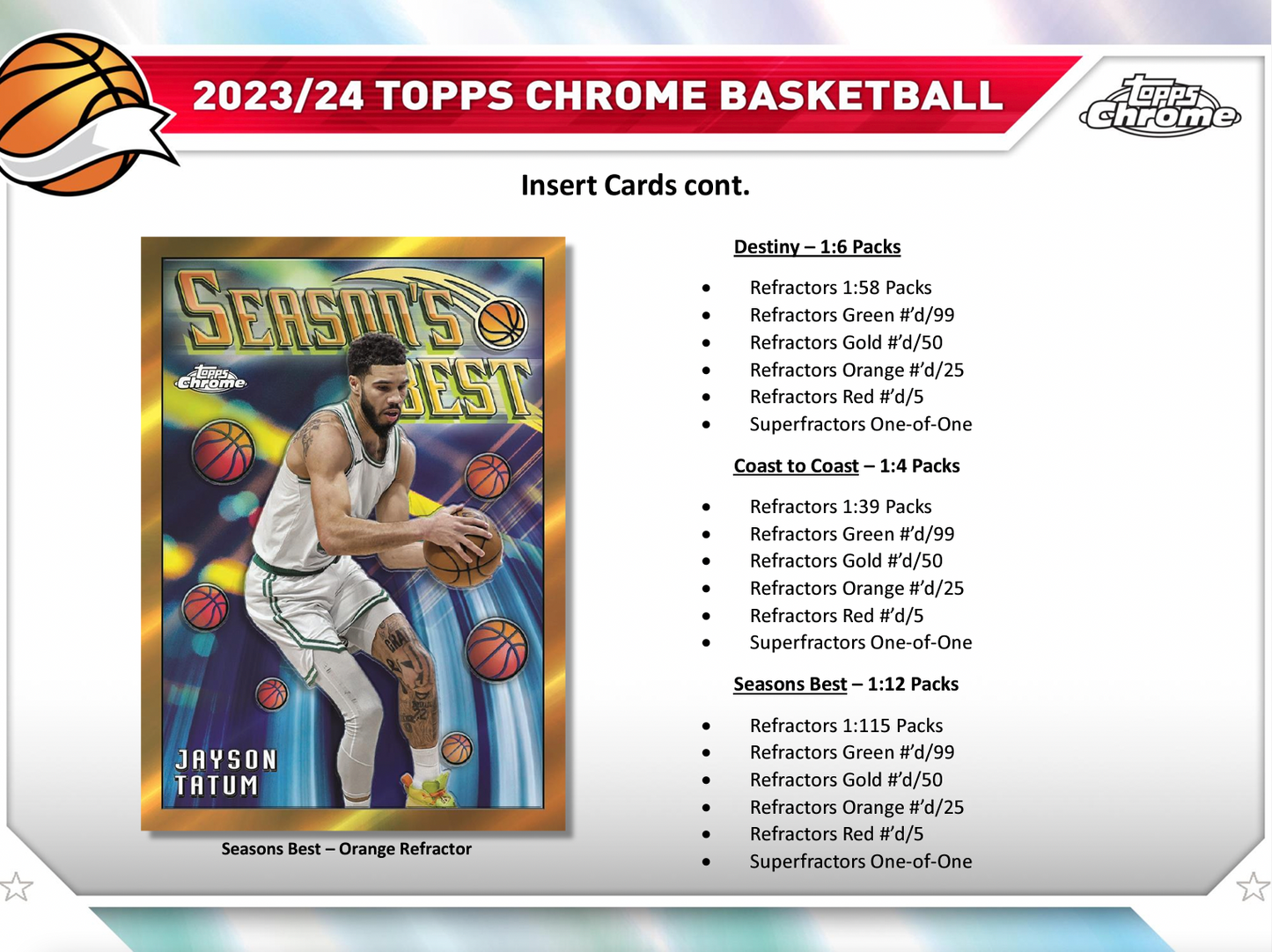 2023/24 Topps Chrome Basketball Hobby Box