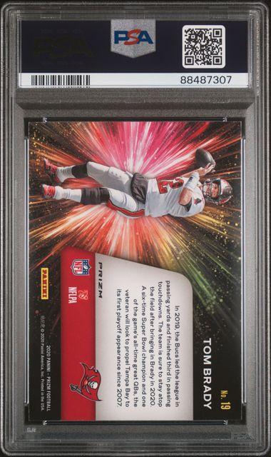 2020 Prizm Fireworks Prizms Green #19 Tom Brady PSA 10