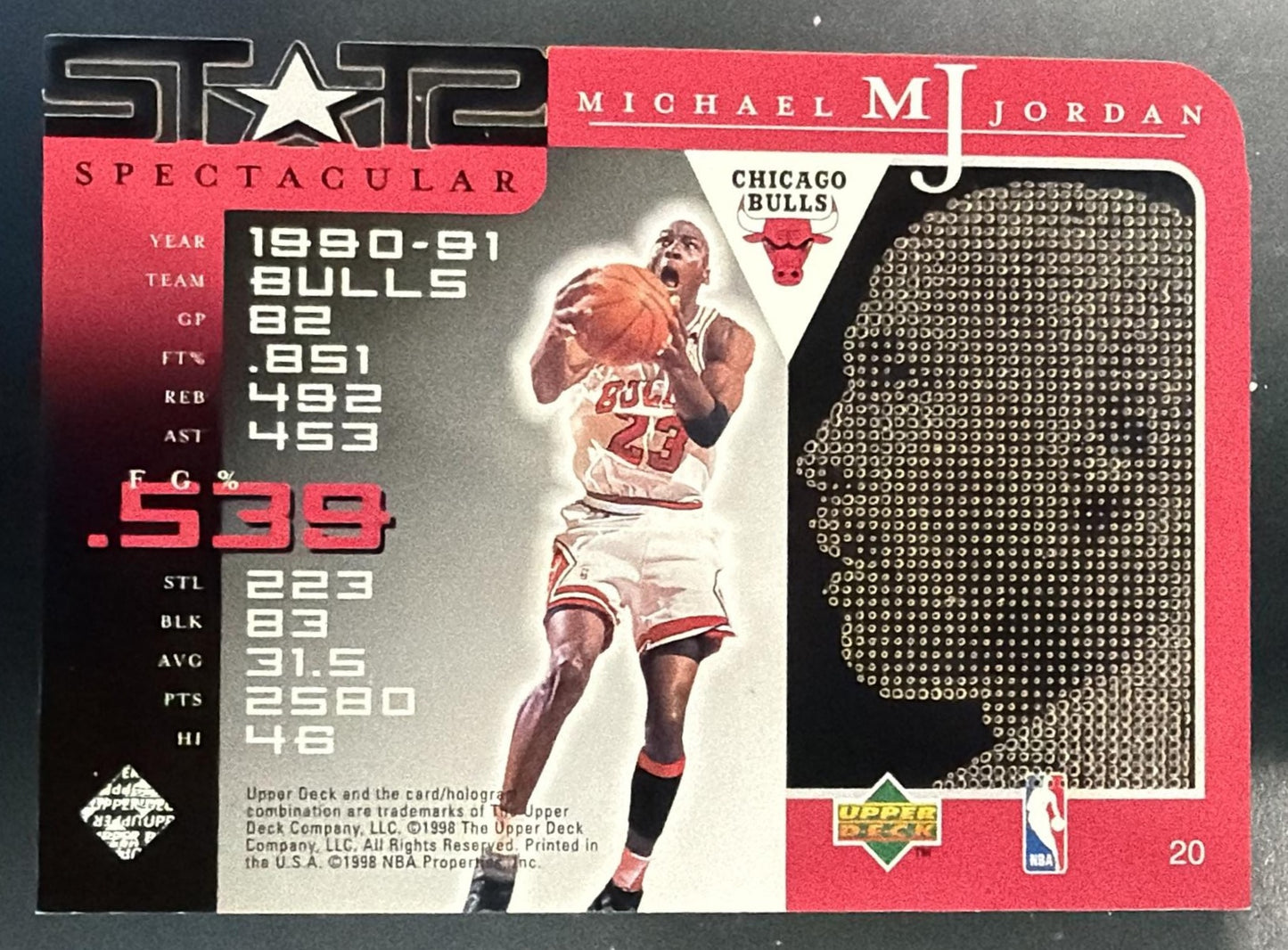1998 Upper Deck Michael Jordan Career Collection Spectacular Stats 90-91 #20 — back