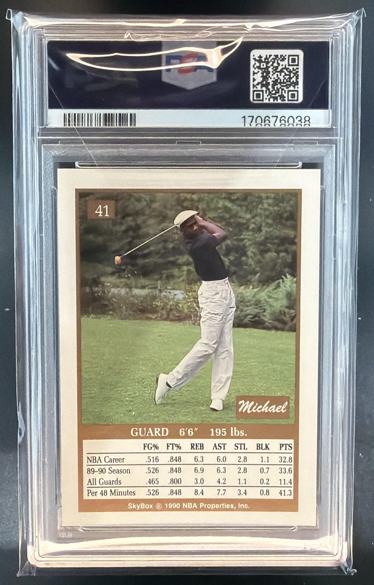 1990-91 Skybox Michael Jordan #41 Bulls PSA 8 — back
