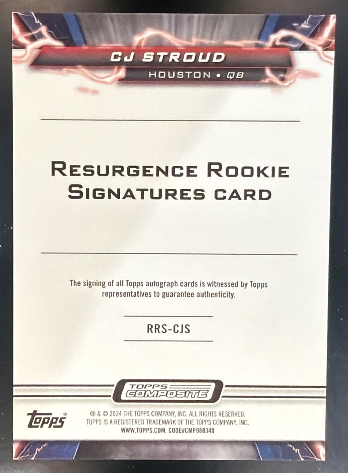 2023 Topps Resurgence CJ Stroud Rookie Signatures Teal Surge /149 RC Auto — back