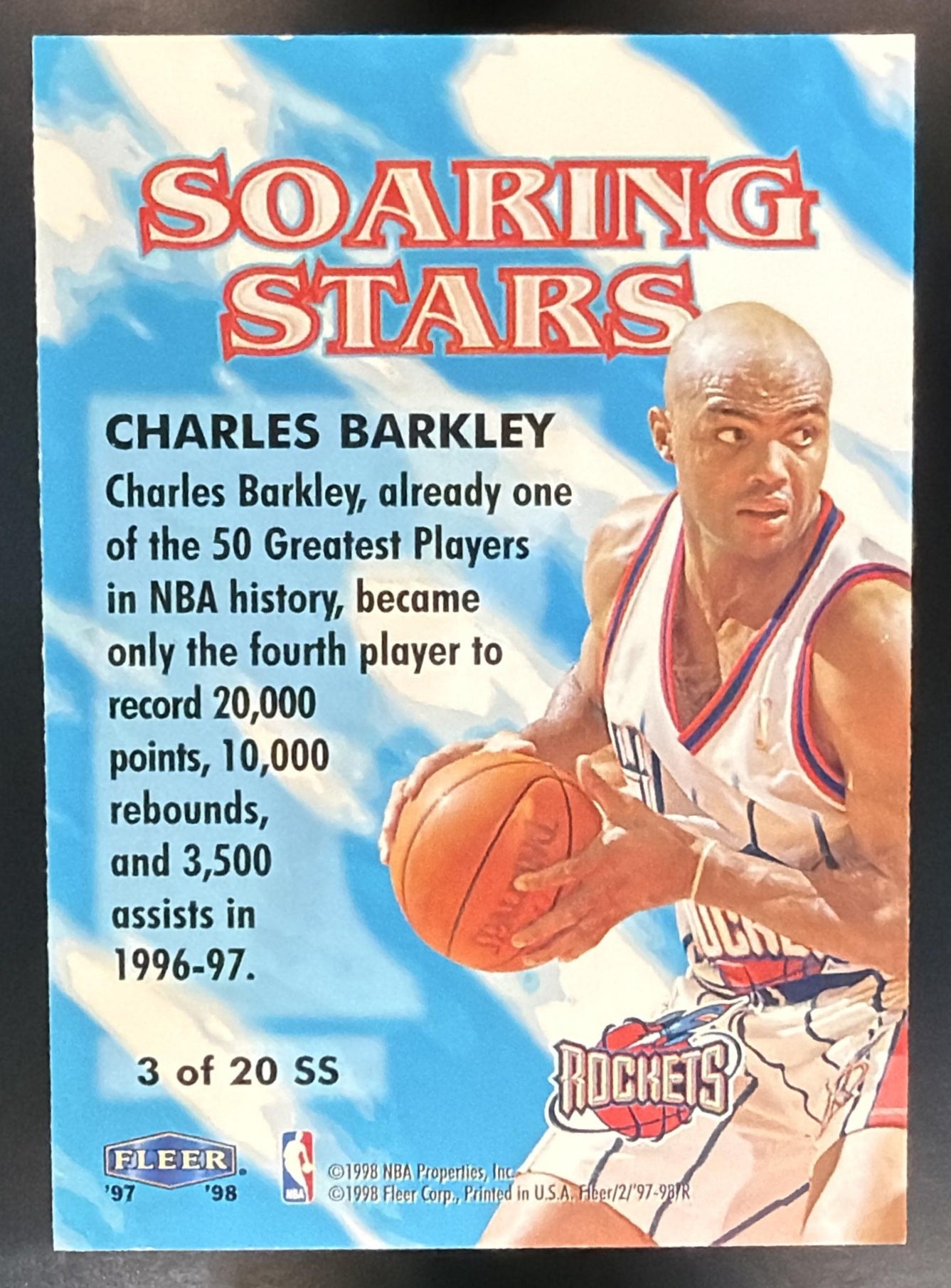 1997-98 Fleer Charles Barkley #3SS Soaring Stars Rockets — back