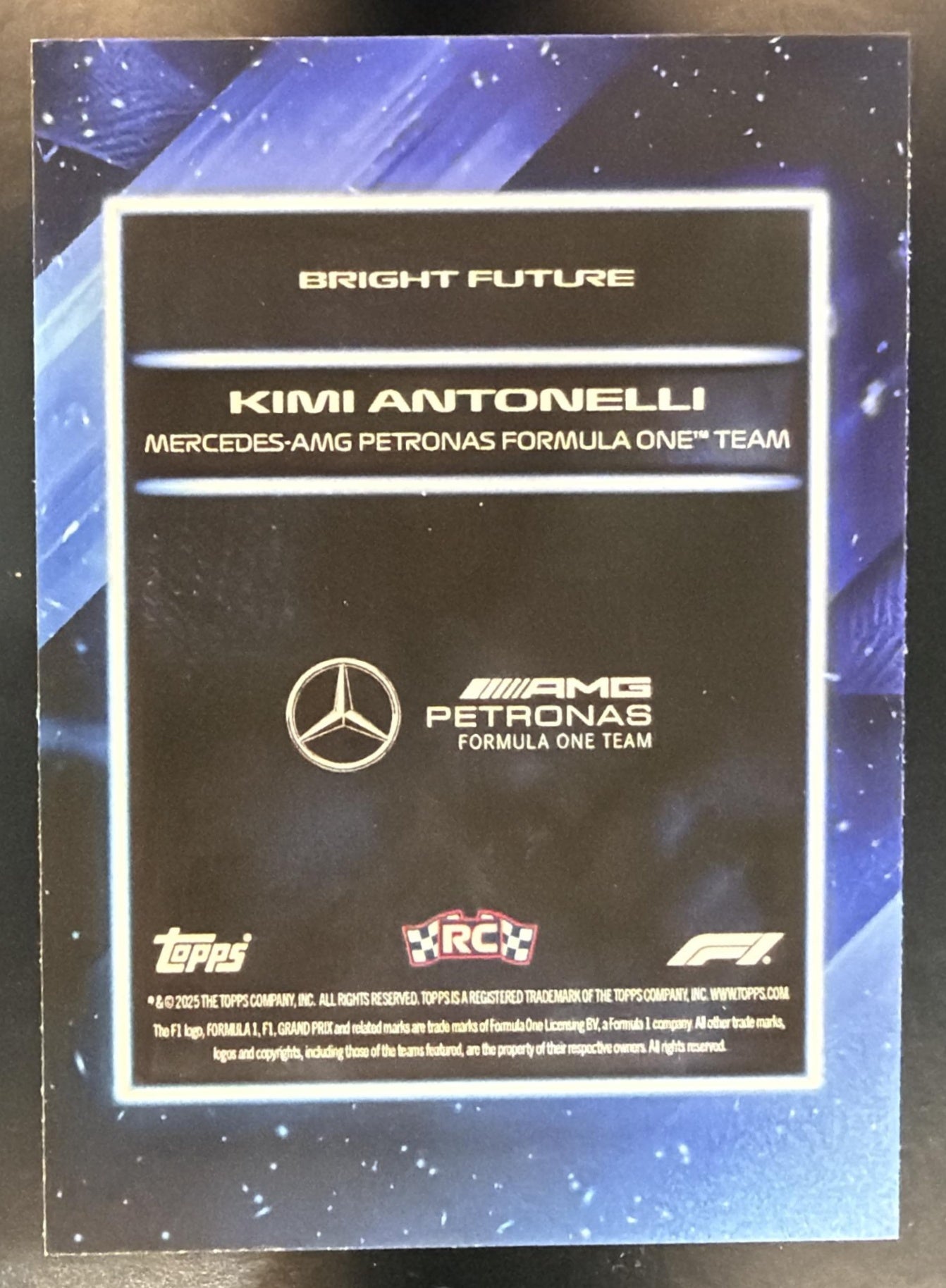 2025 Topps Lights Out Kimi Antonelli #NNO Blue /99 — back