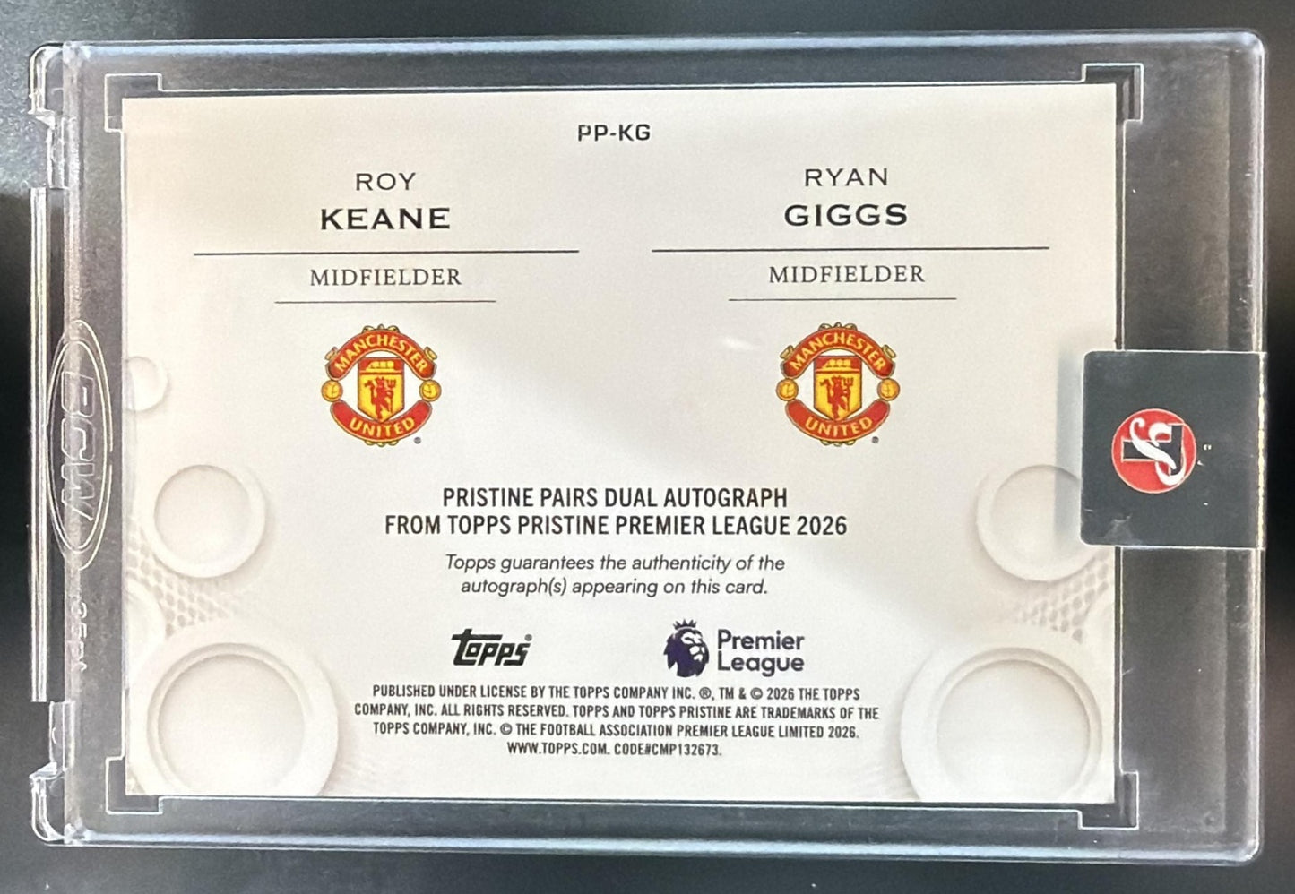 2026 Topps Chrome Premier League Ryan Giggs Roy Keane Dual Auto Man U — back