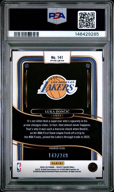 2024 PANINI SELECT #141 LUKA DONCIC RED SCOPE PSA 9