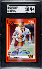 2024 Panini Zenith Ben Sinnott Red Zone Rookie Auto /49 SGC 9 Auto 10