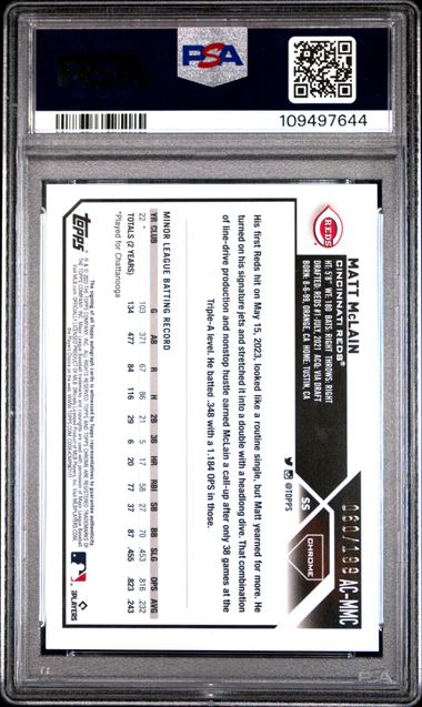 2023 TOPPS CHROME UPDATE MATT MCLAIN AUTO AQUA WAVE /199