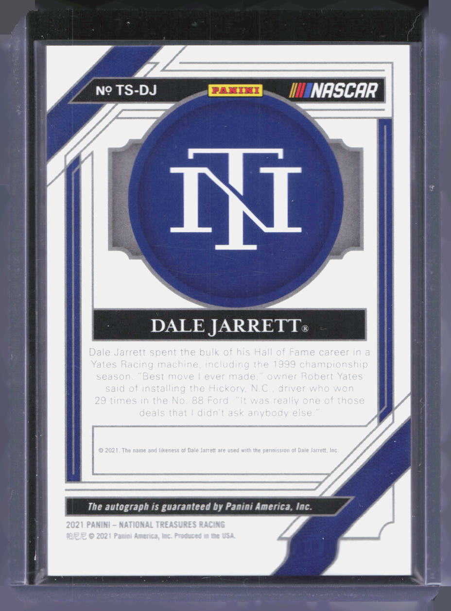 2021 National Treasures NASCAR Dale Jarrett On Card Auto /25