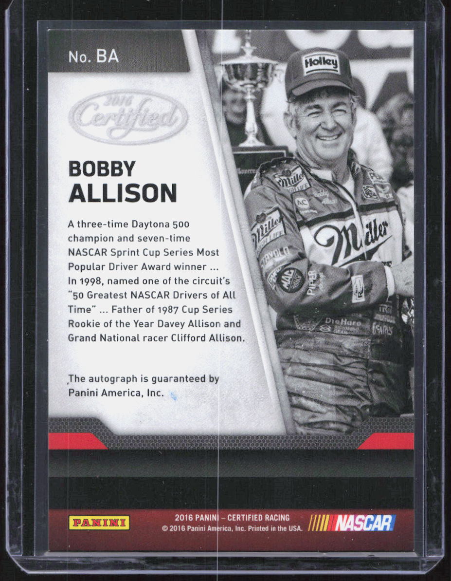 2016 Certified Signatures Mirror Red /35 Bobby Allison #BA Auto