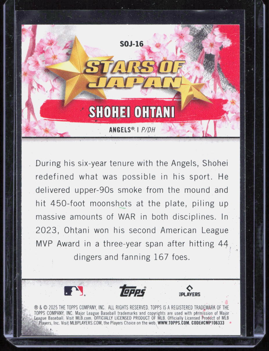 2025 Topps Tokyo Series Shohei Ohtani Stars of MLB Cherry Blossoms SP