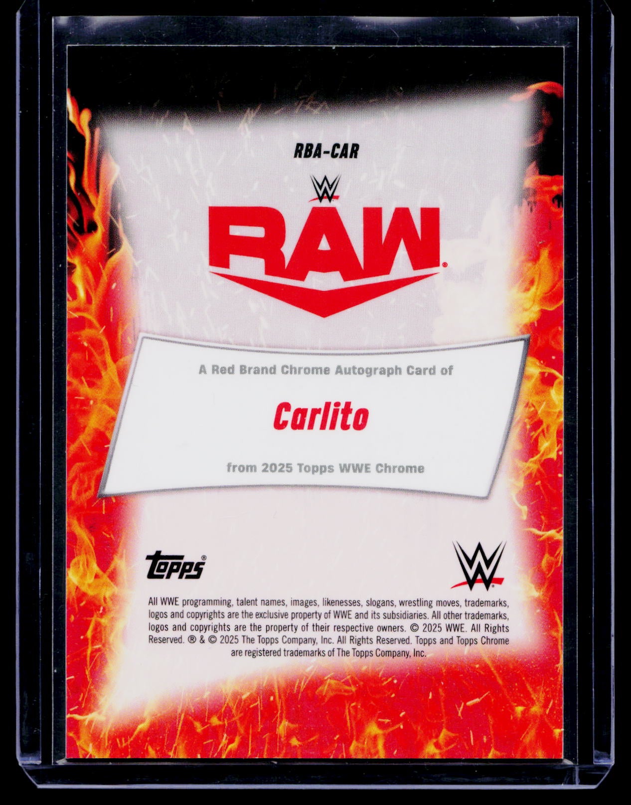 Carlito 2025 Topps WWE Chrome Orange Auto /25