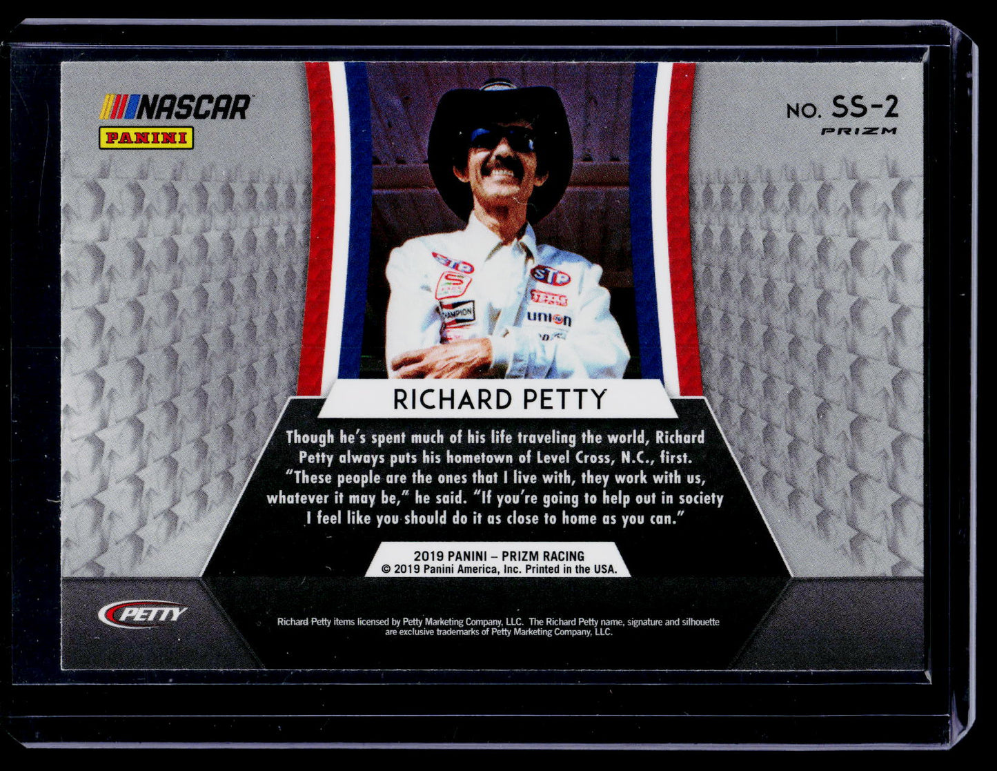 Richard Petty Signed 2019 Panini Prizm Racing Stars & Stripes White Sparkle