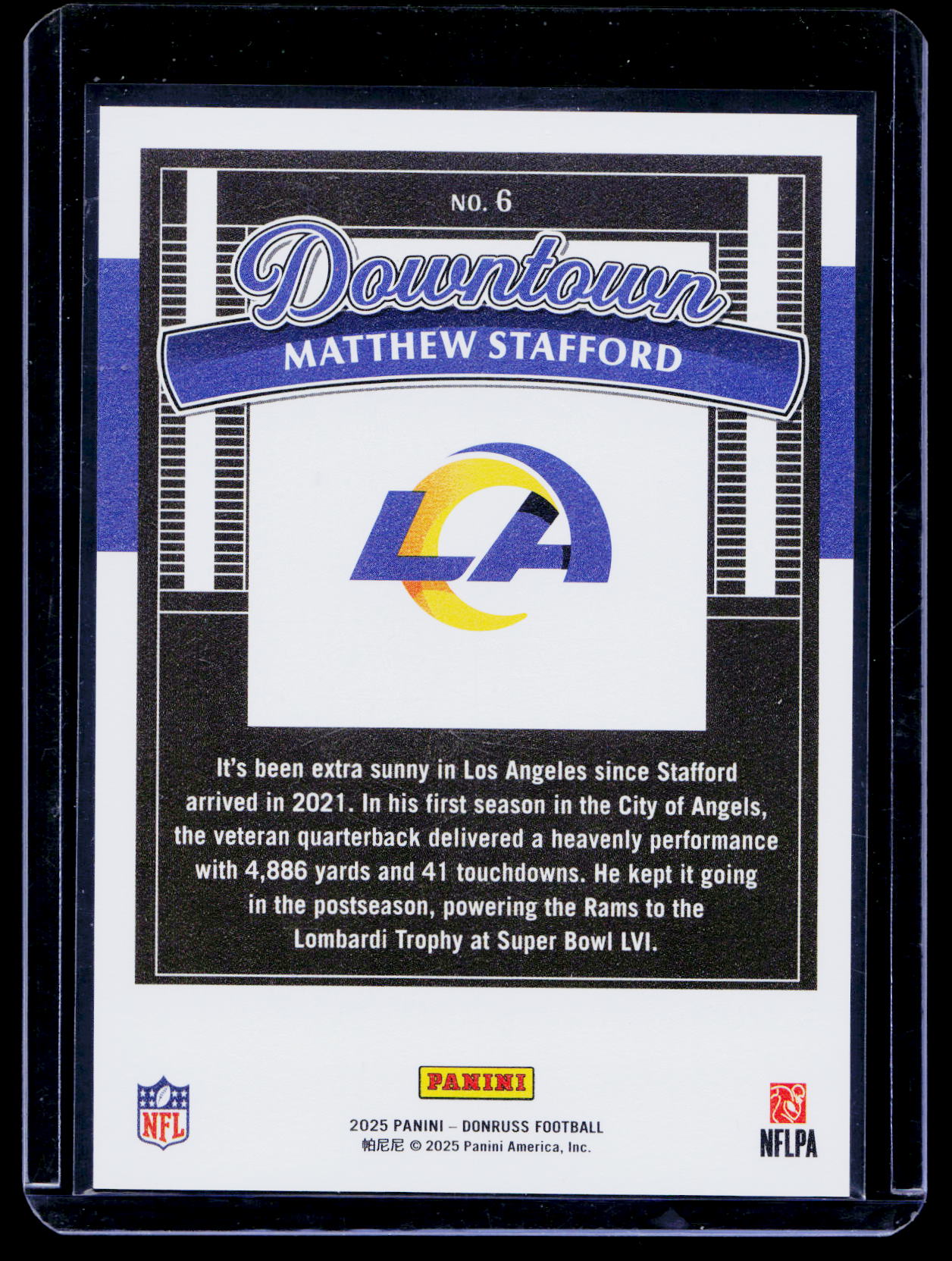 2025 Panini Donruss- Downtown Matthew Stafford #6