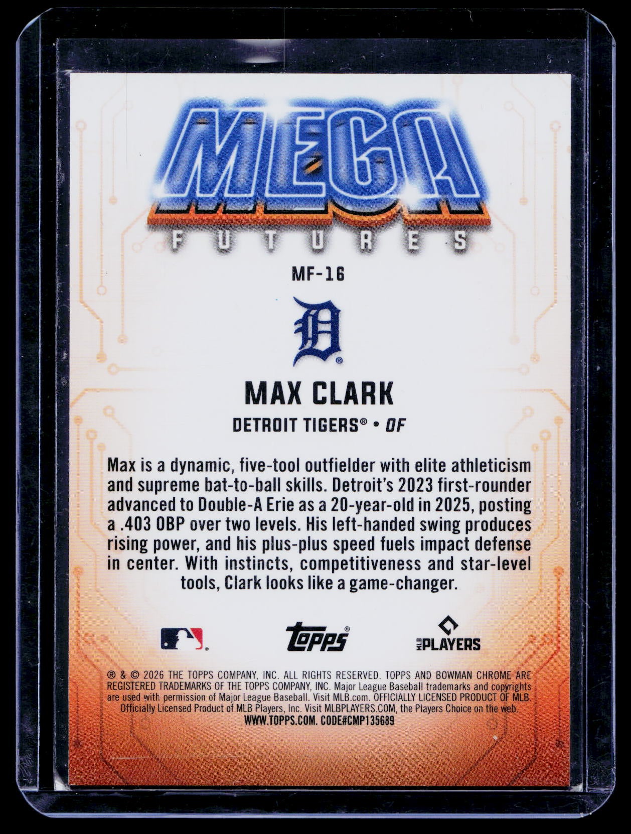 2026 Bowman Max Clark Mega Futures Mojo Refractor SP Mega Box Tigers