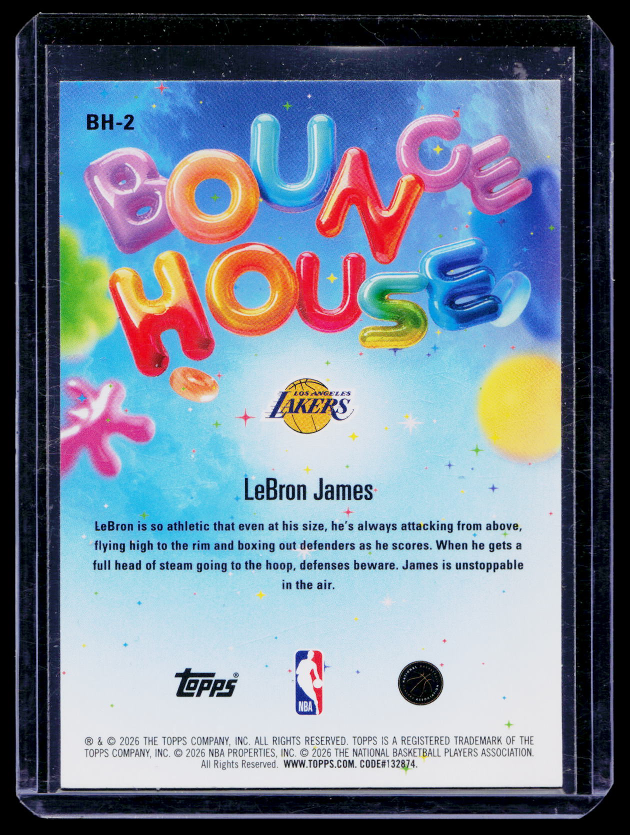 Topps NBA Hoops Bounce House Insert LeBron James Los Angeles Lakers BH-2 2026