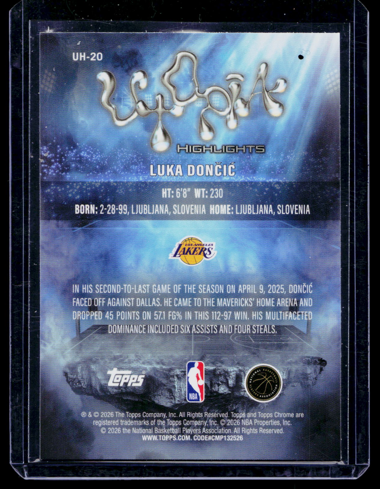 2025-26 Topps Chrome Cactus Jack Luka Doncic Utopia Highlights LA Lakers