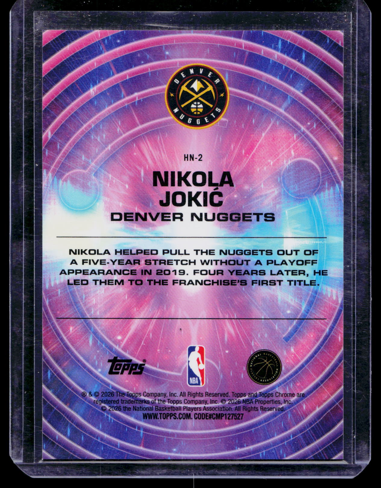 2026 Topps Chrome Cosmic Nikola Jokic Hypernova HN-2 CASE HIT Denver Nuggets