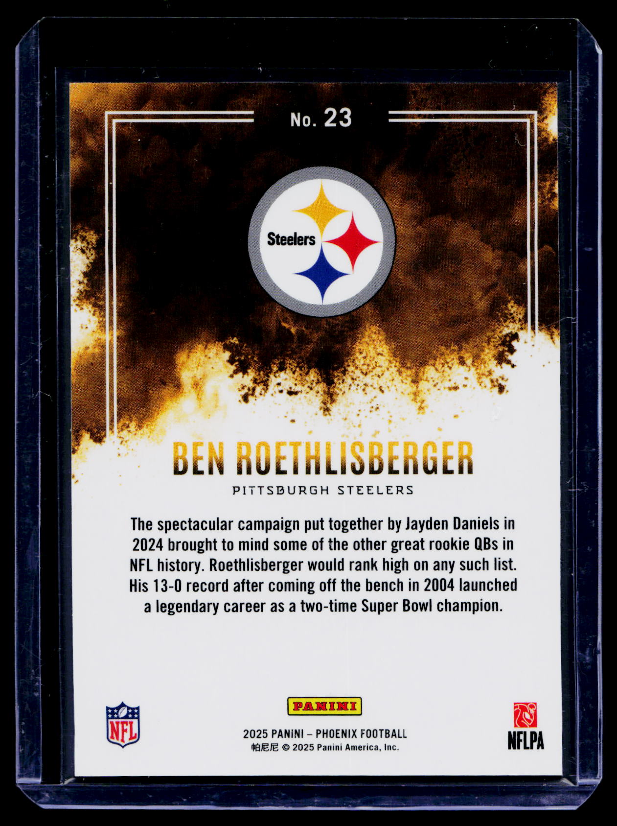 2025 Panini Phoenix - Color Blast Ben Roethlisberger #23 Case Hit SSP Steelers