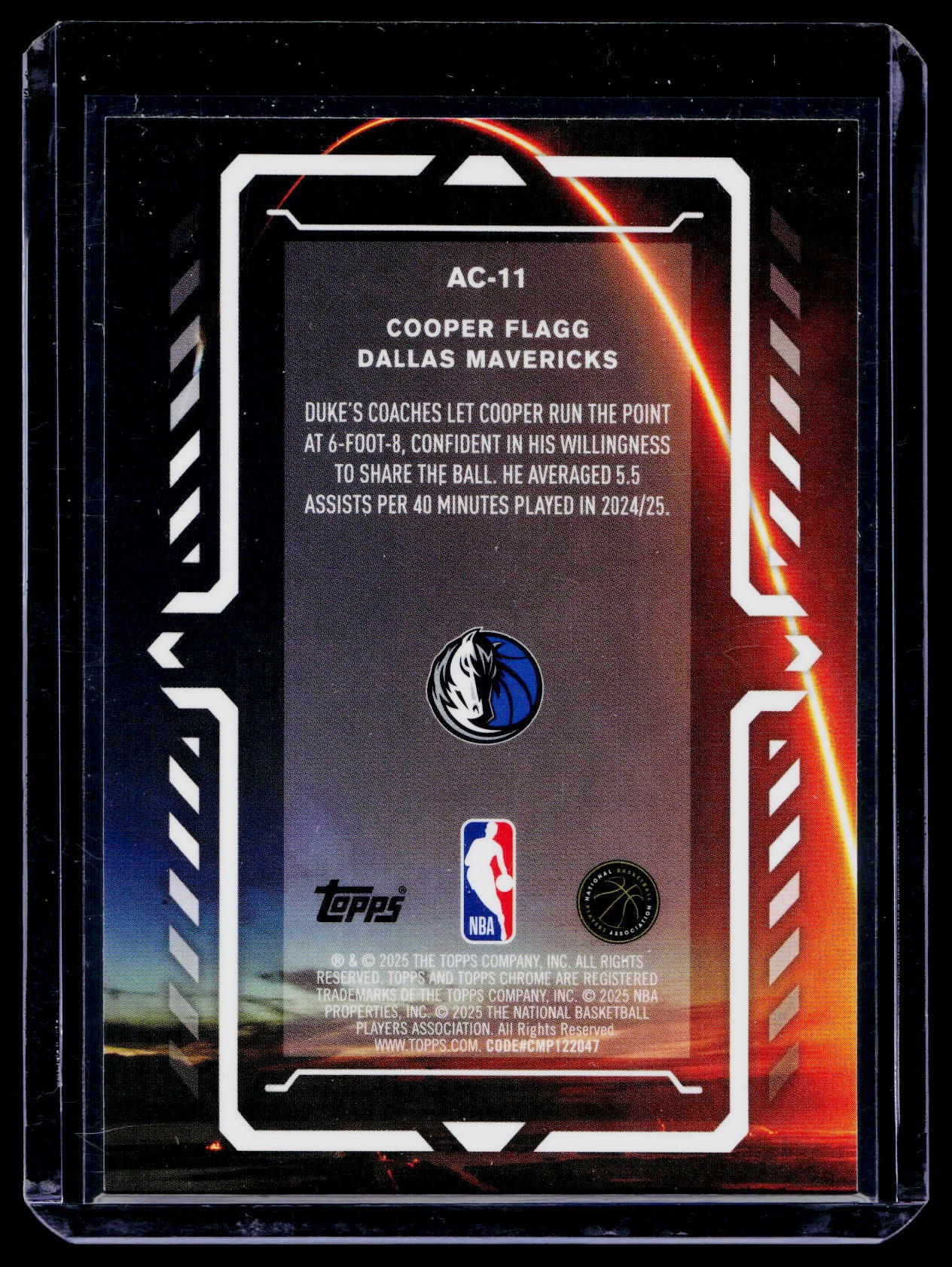 Topps 2025-26 Chrome Activators Cooper Flagg RC Mavericks #AC-11
