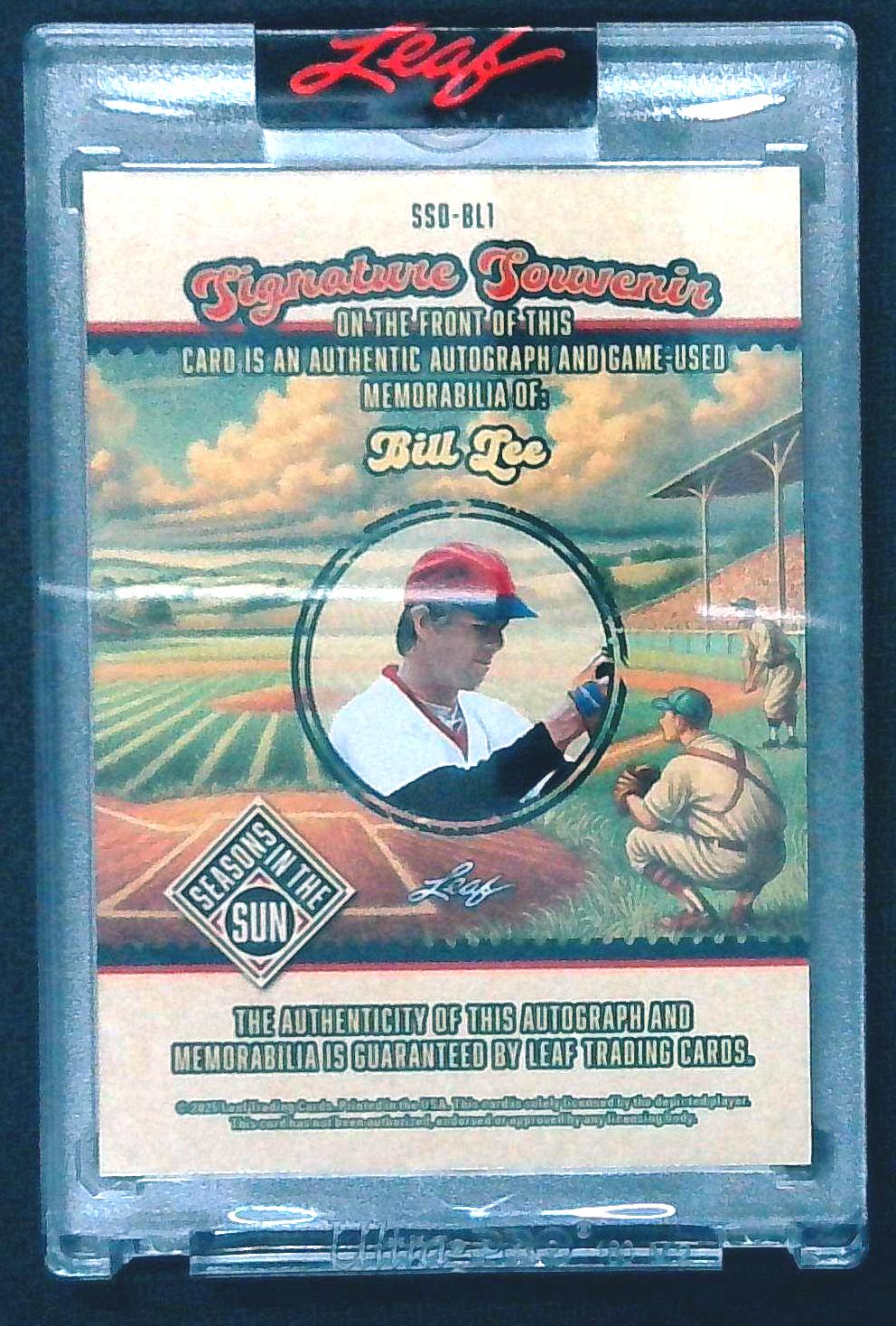 2025 Leaf Seasons In The Sun Baseball BILL LEE Patch Auto Signature Souvenir /10