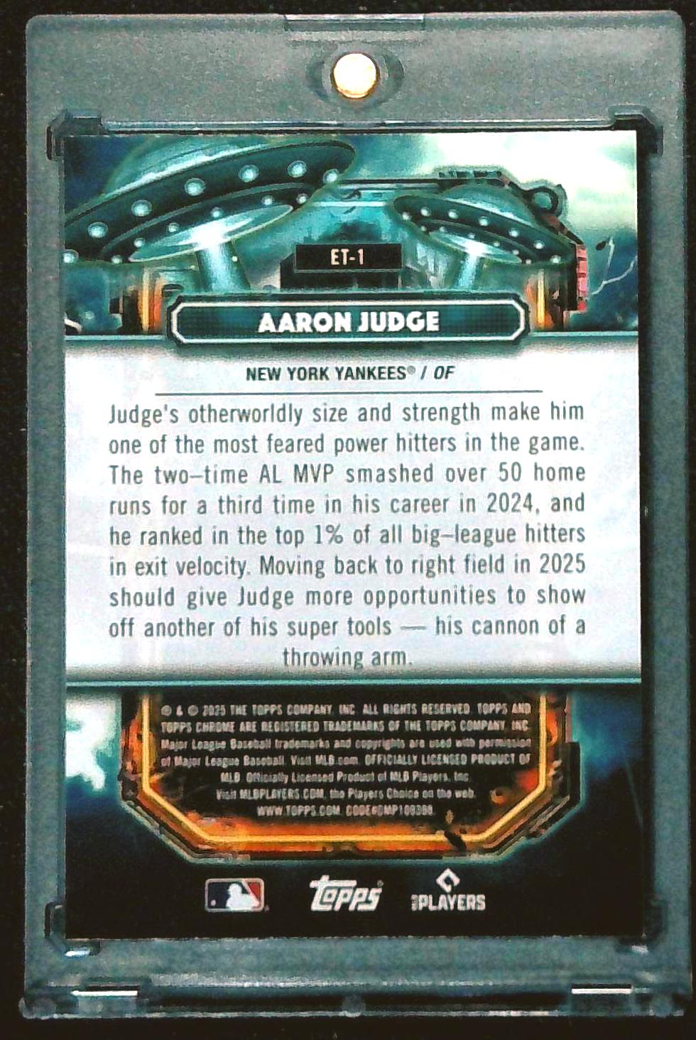 2025 Topps Chrome Aaron Judge Extra Terrestrial Insert