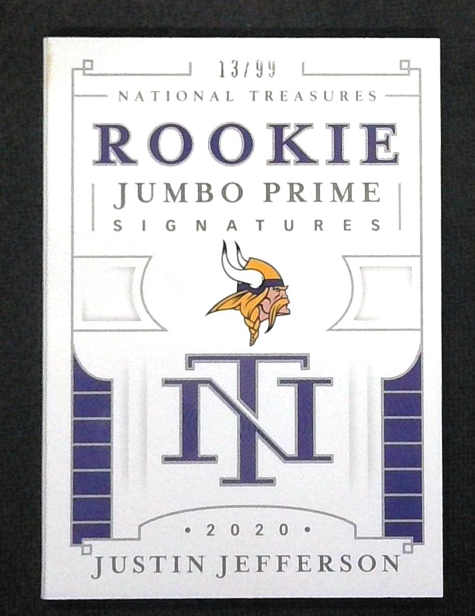 2020 National Treasures Rookie Jumbo Prime Signatures Justin Jefferson /99
