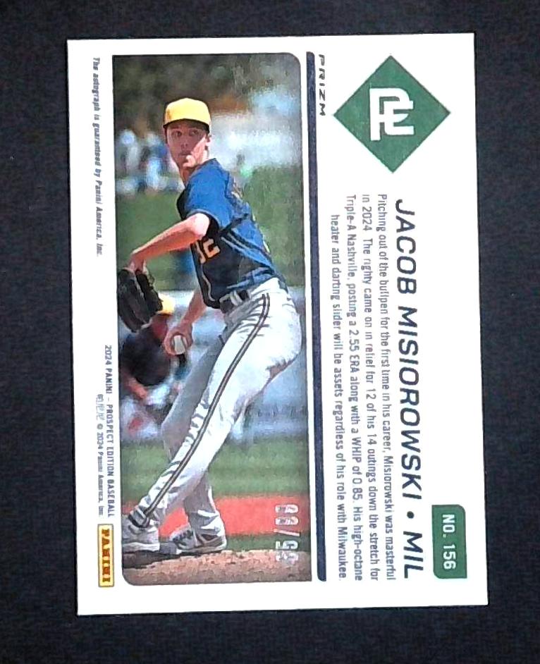 2024 Panini Prospect Edition Red Power Jacob Misiorowski 65/99 Auto