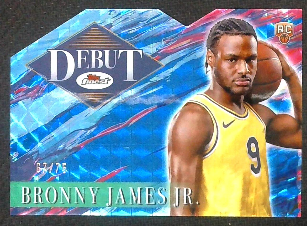 Bronny James Jr 2024-25 Topps Finest 10/75 Debut Die Cut RC #D-2