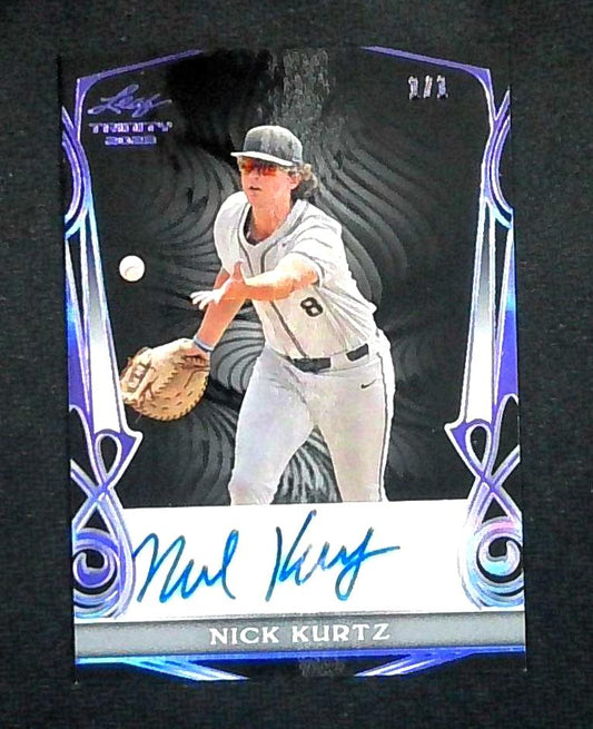 Nick Kurtz 2023 Leaf Trinity Purple Auto 1/1