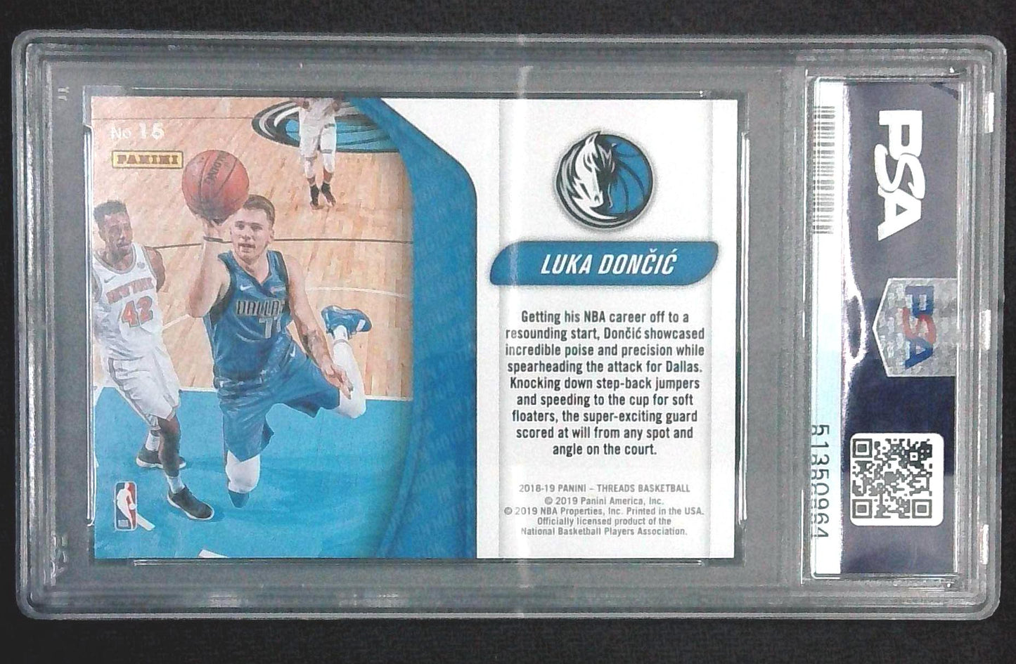2018 Panini Threads In Motion Luka Doncic PSA 10 Rookie Card