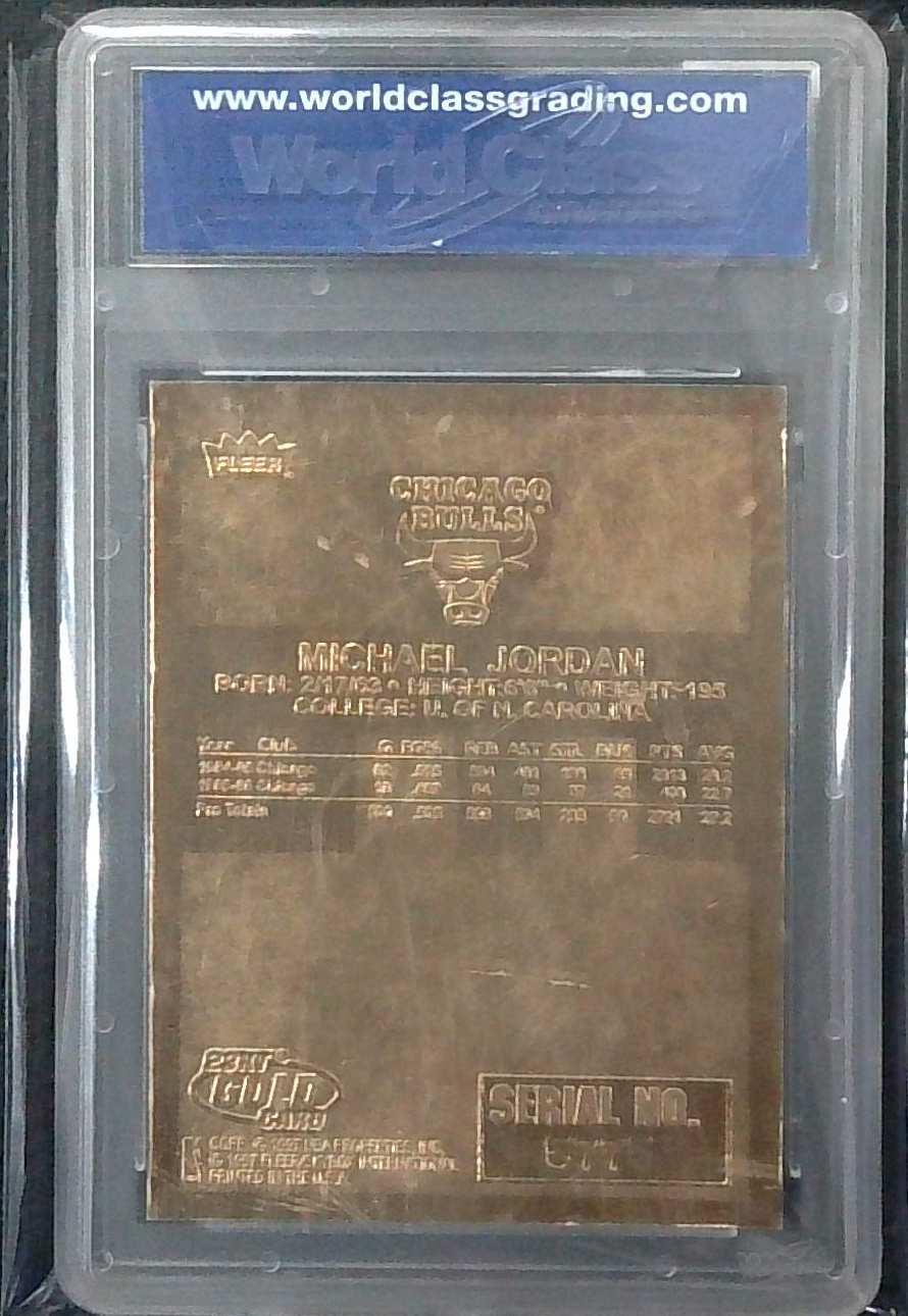 1996-97 Fleer 23KT Gold M. Jordan 1986 Rookie - Feel the Game '86 Sign S WCG 10