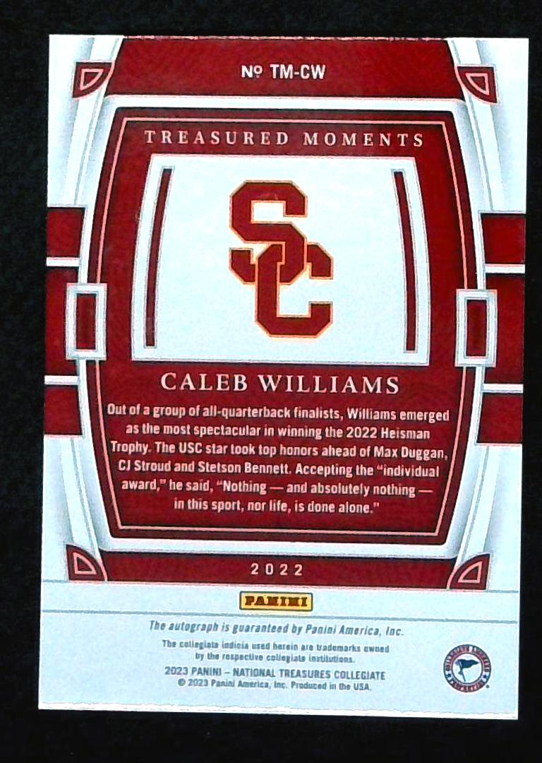 2023 National Treasures Caleb Williams Auto /75