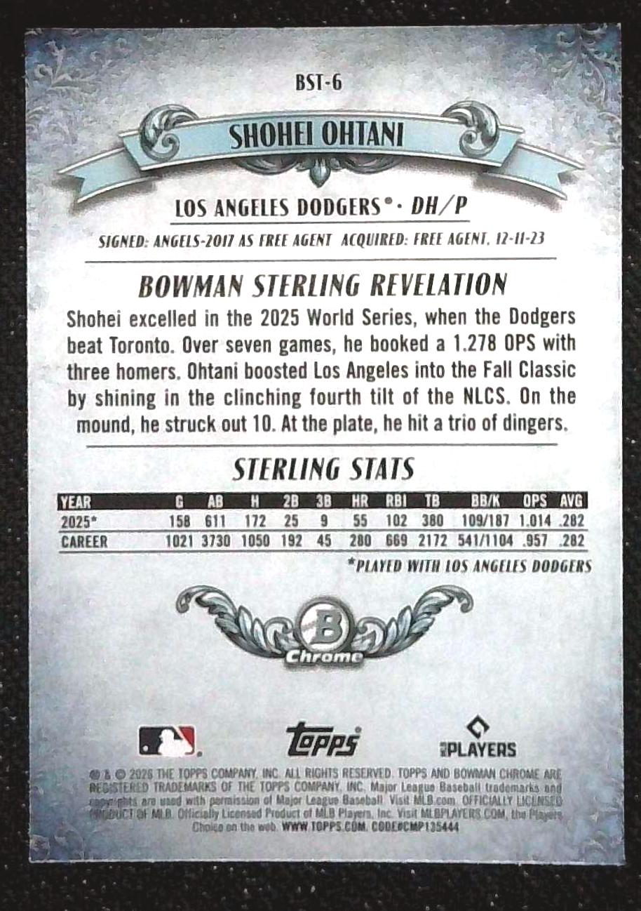2026 Bowman Shohei Ohtani Bowman Sterling Insert