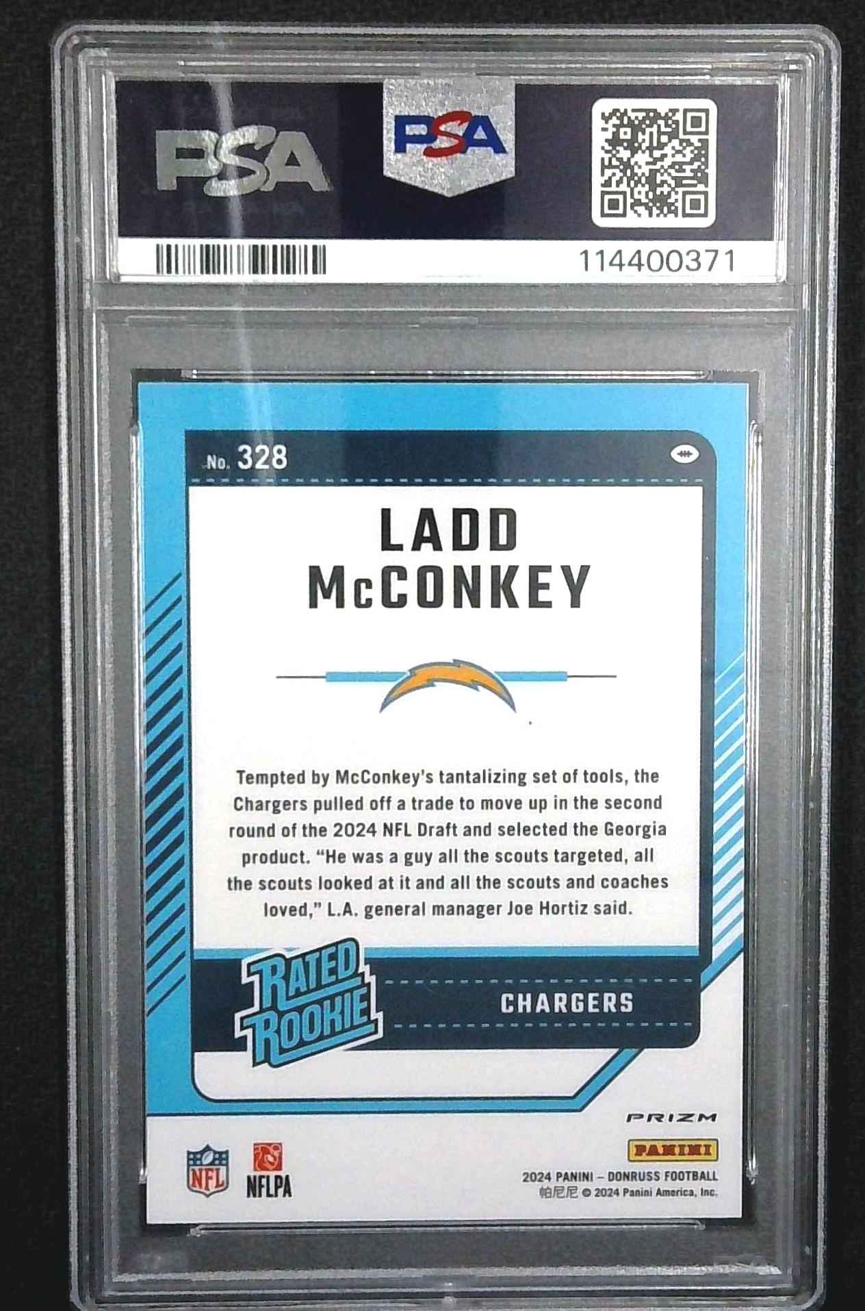 2024 Donruss Optic Preview Red Pandora Ladd McConkey PSA 9