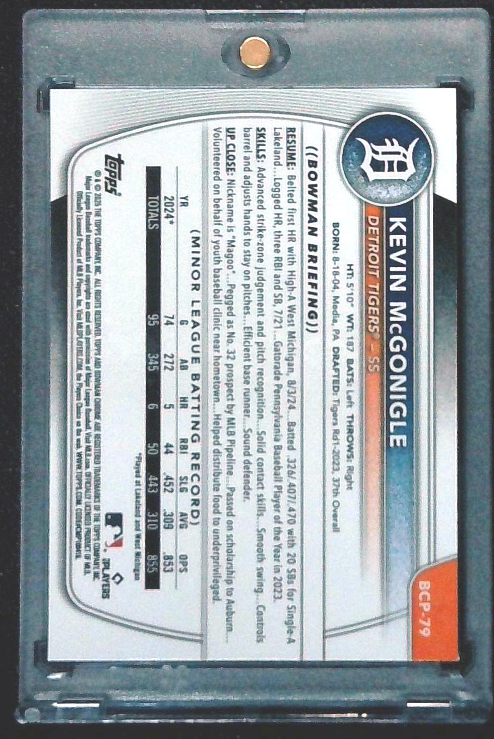 2025 Bowman Chrome Kevin McGonigle 1st Bowman