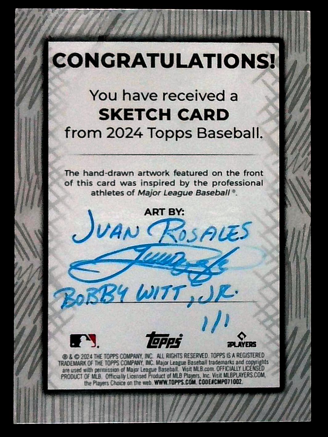 2024 Topps Bobby Witt Jr. Sketch Card 1/1