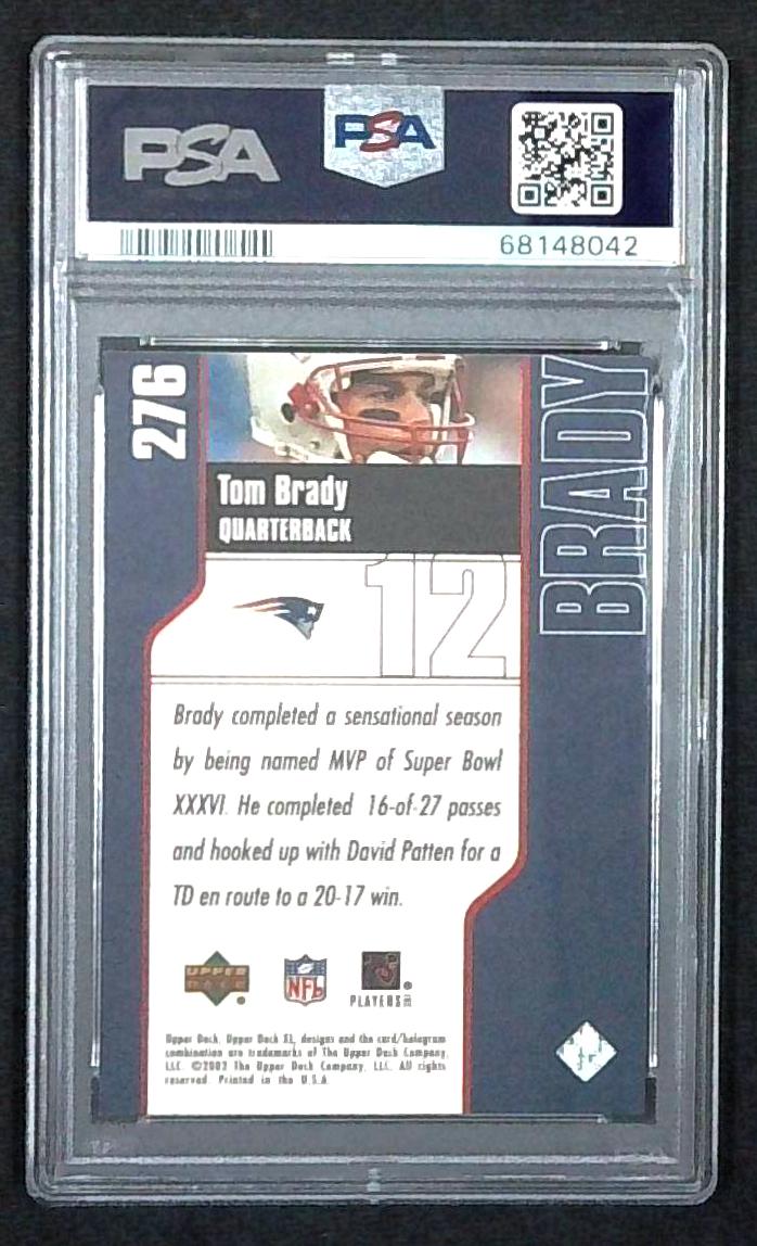 2002 Upper Deck XL Tom Brady #276 PSA 8