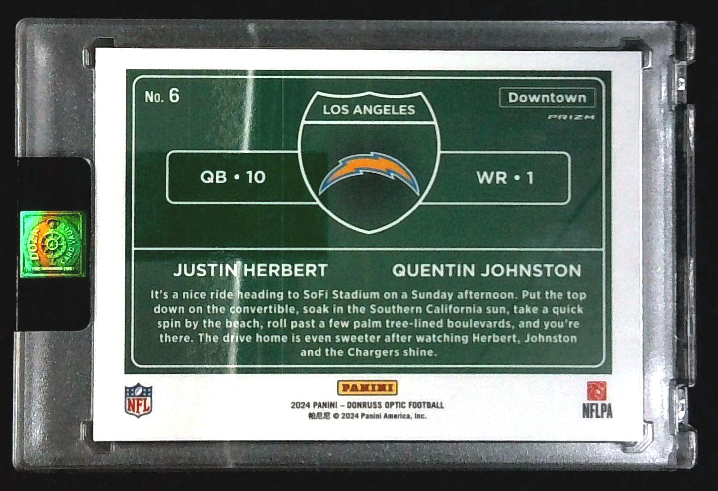 2024 Donruss Optic Justin Herbert Quentin Johnston Dual Downtown
