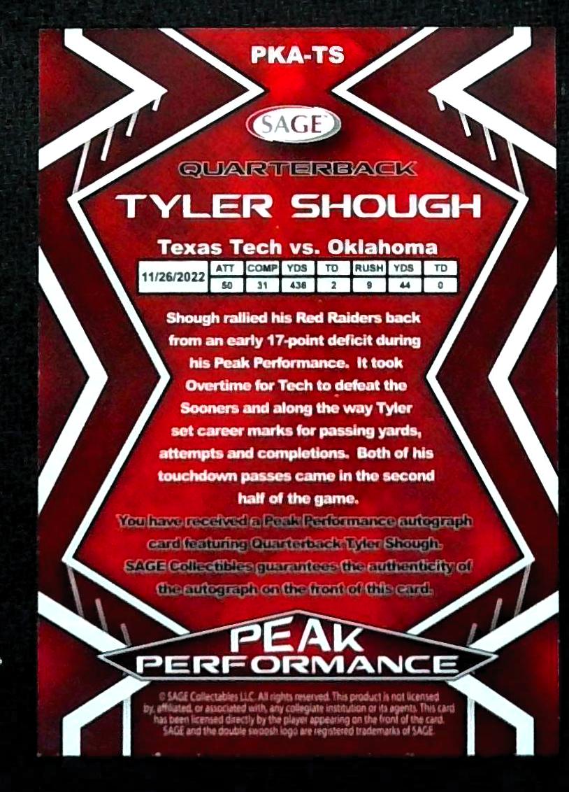 2024 Sage Peak Performance Tyler Shough Auto