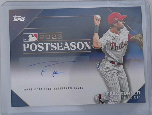 Trea Turner 2024 Topps Series 1 2023 Postseason Performance Auto /50