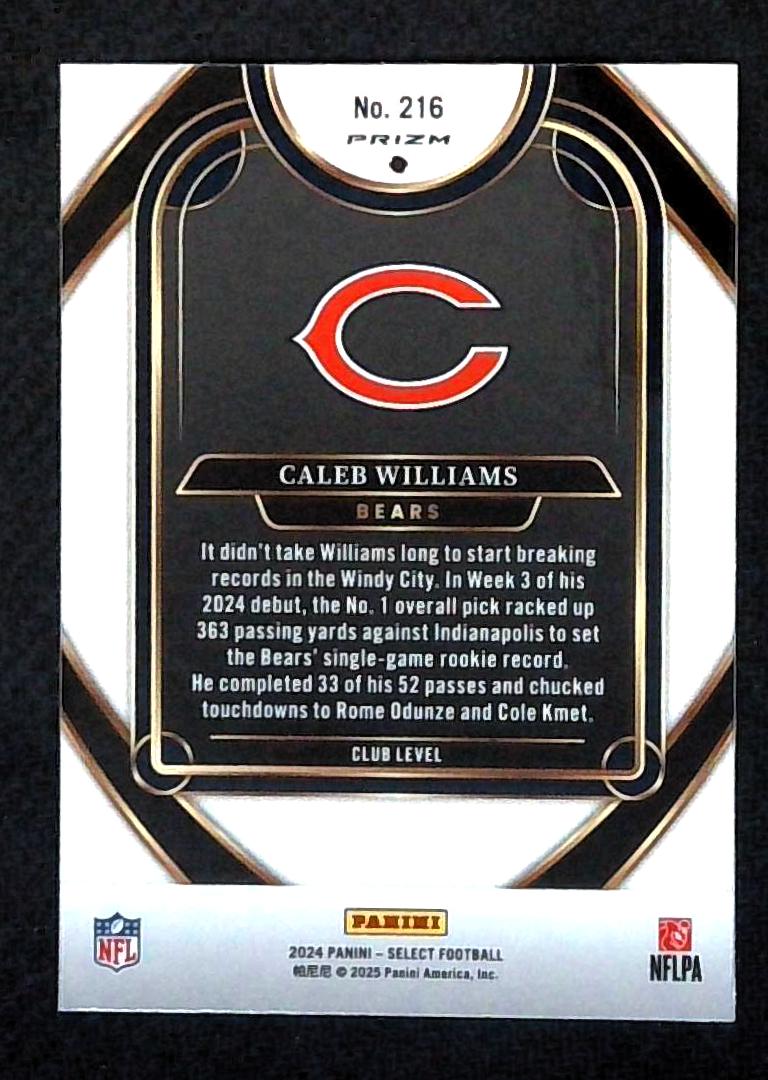 2024 Select Silver Flash Club Level Caleb Williams Rookie