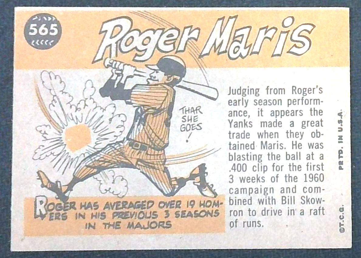 1960 Topps Roger Maris All Star