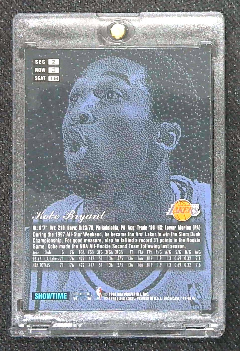 1997-98 Flair Showcase Kobe Bryant #18 Row 3